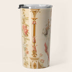 French Aubusson  Antique Tapestry Print Travel Mug Gallery Image 3