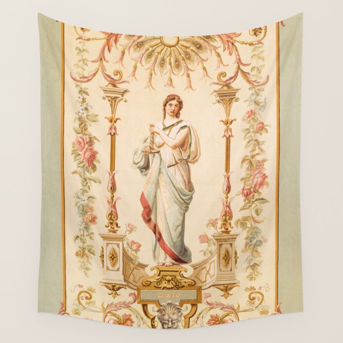 French Aubusson  Antique Tapestry Print Wall Tapestry Gallery Image 4