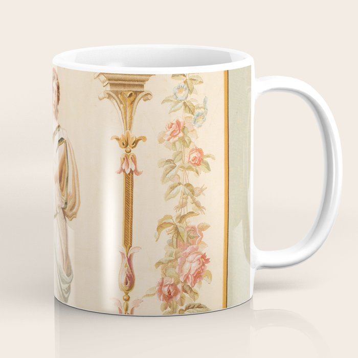 French Aubusson  Antique Tapestry Print Coffee Mug Gallery Image 1
