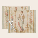French Aubusson  Antique Tapestry Print Placemat Gallery Image 1