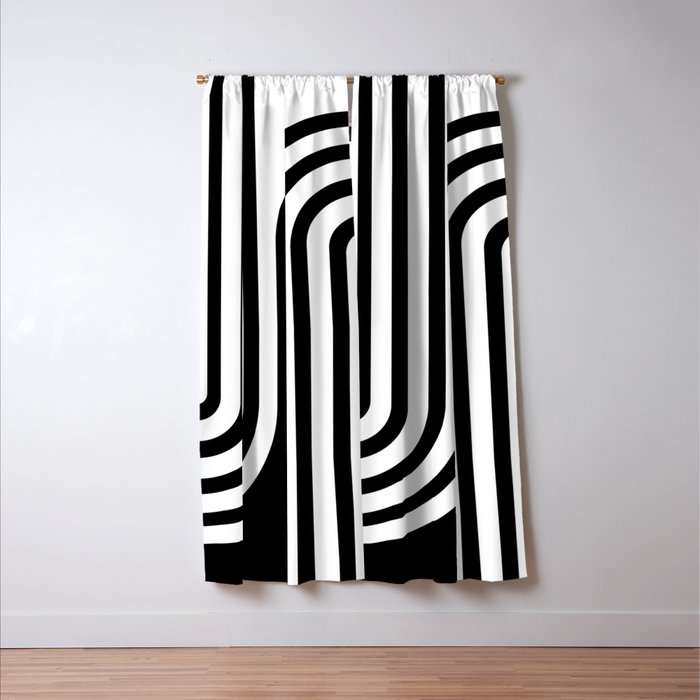 Bold Curvature Stripes XXXVI Window Curtain Gallery Image 3