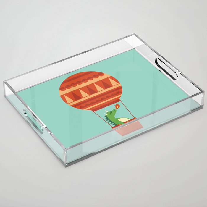 Dragon On Hot Air Balloon Acrylic Tray Gallery Image 1