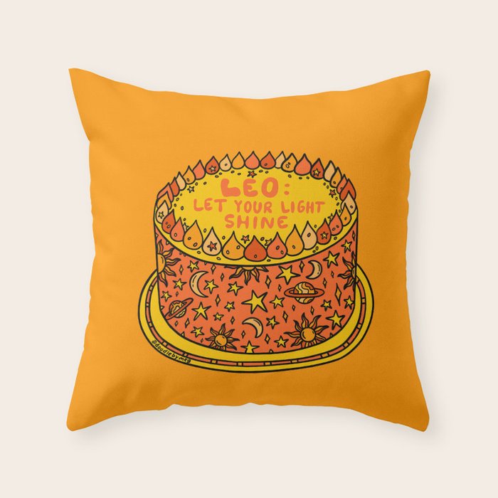 Leo Cake Throw Pillow Gallery Image 6