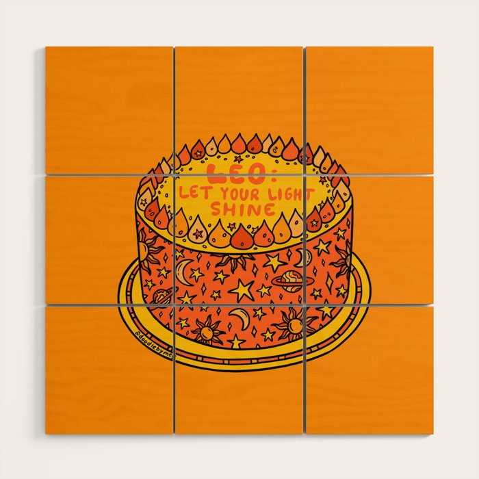 Leo Cake Wood Wall Art Gallery Image 1