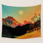 New Year's Morning in Shades of Orange - Nature Landscape Wall Tapestry Gallery Image 4