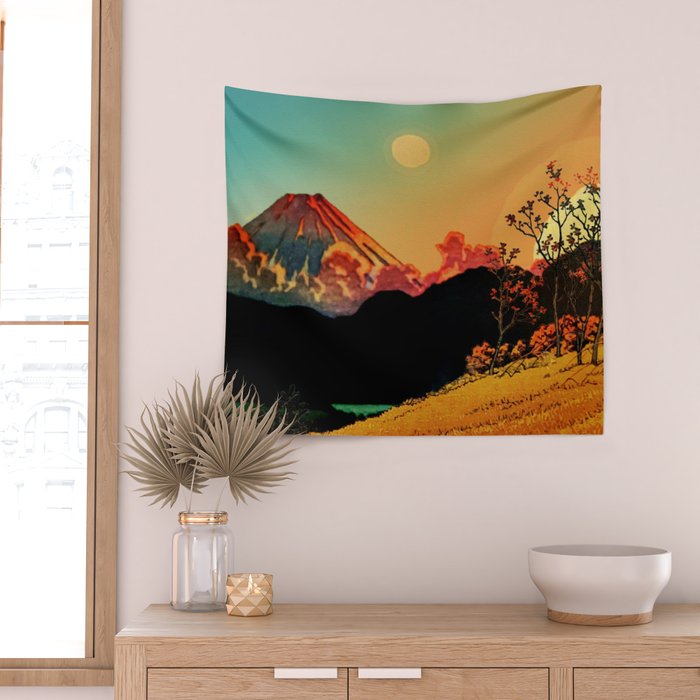 New Year's Morning in Shades of Orange - Nature Landscape Wall Tapestry Gallery Image 2
