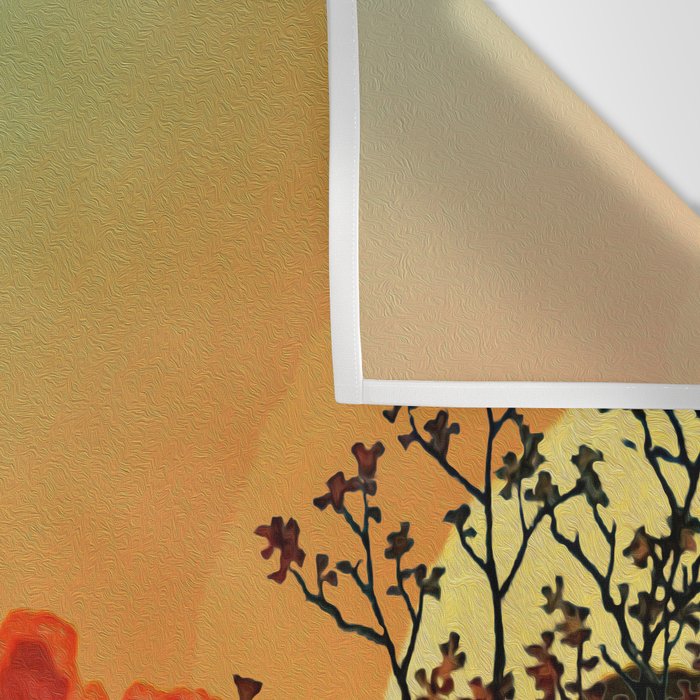 New Year's Morning in Shades of Orange - Nature Landscape Wall Tapestry Gallery Image 3