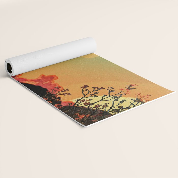 New Year's Morning in Shades of Orange - Nature Landscape Yoga Mat Gallery Image 2