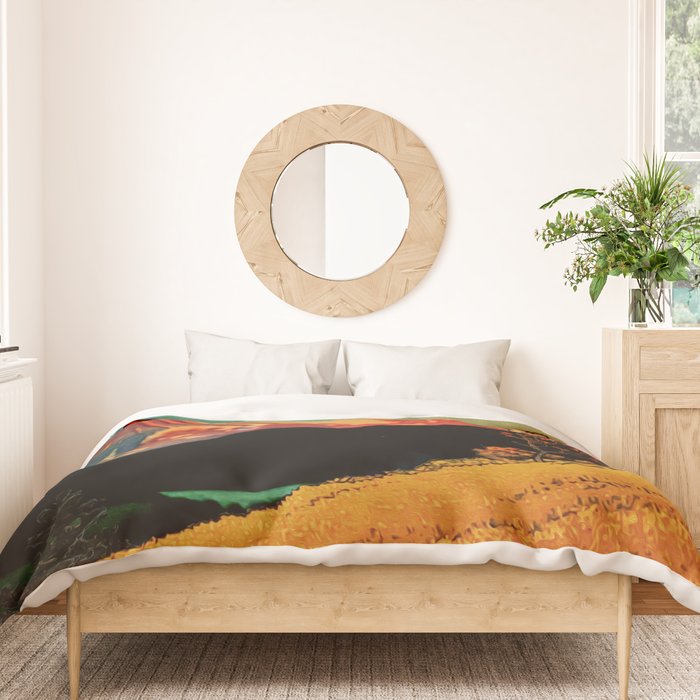 New Year's Morning in Shades of Orange - Nature Landscape Duvet Cover Gallery Image 3