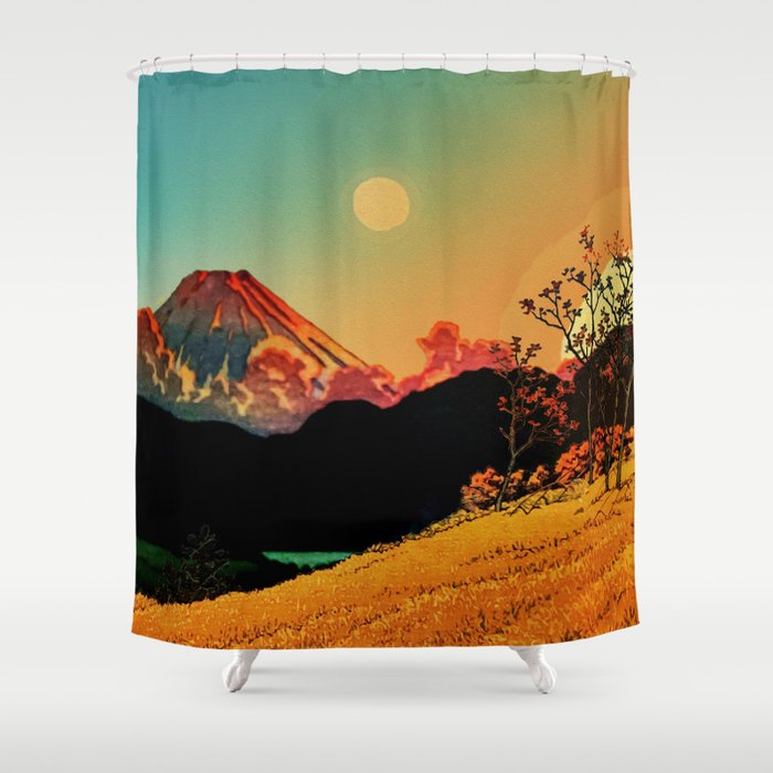 New Year's Morning in Shades of Orange - Nature Landscape Shower Curtain Gallery Image 1