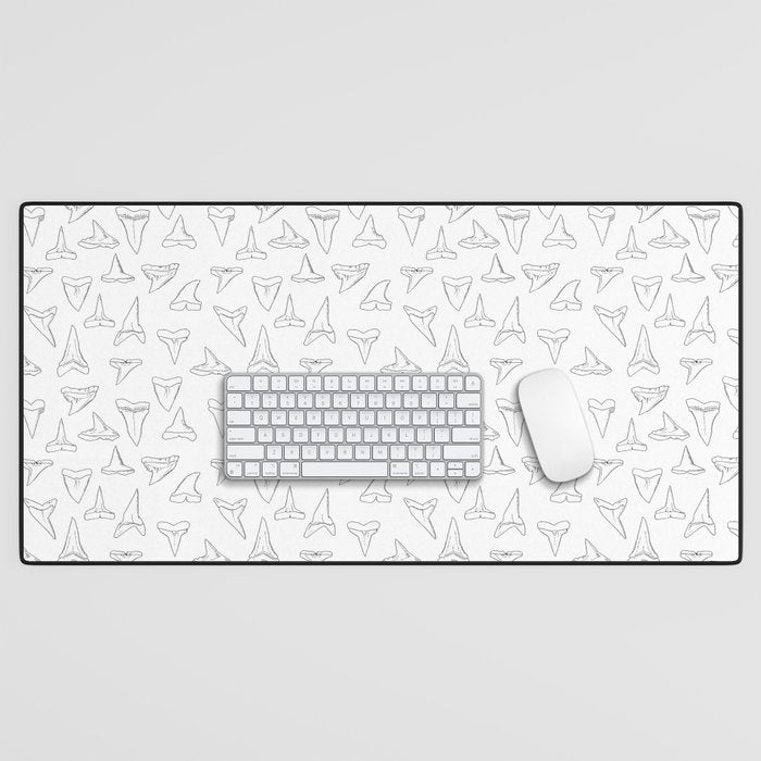 SHARK TEETH PATTERN-white Desk Mat Gallery Image 1