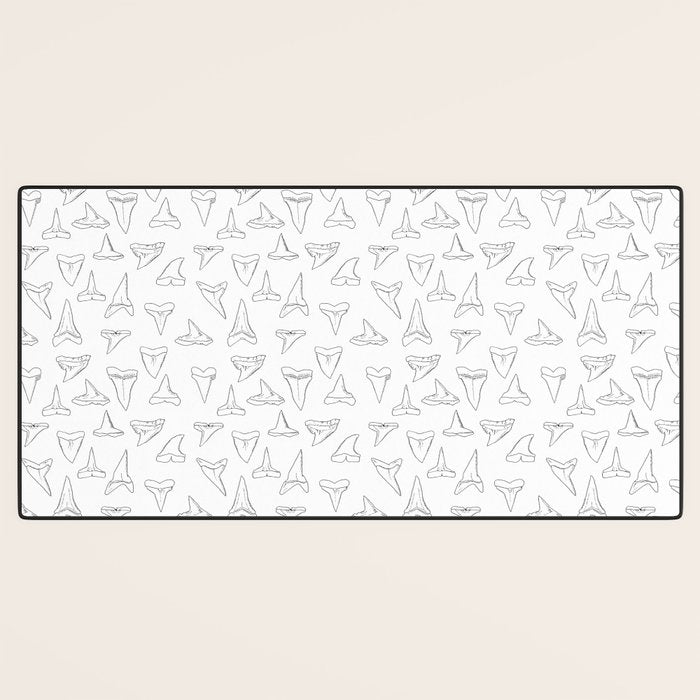 SHARK TEETH PATTERN-white Desk Mat Gallery Image 3