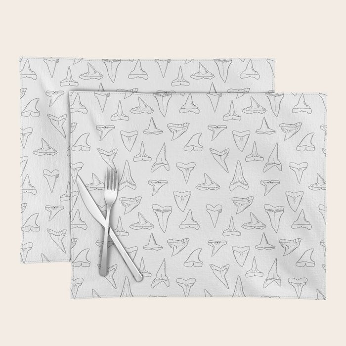 SHARK TEETH PATTERN-white Placemat Gallery Image 1