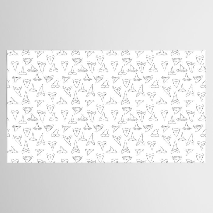 SHARK TEETH PATTERN-white Tablecloth Gallery Image 2