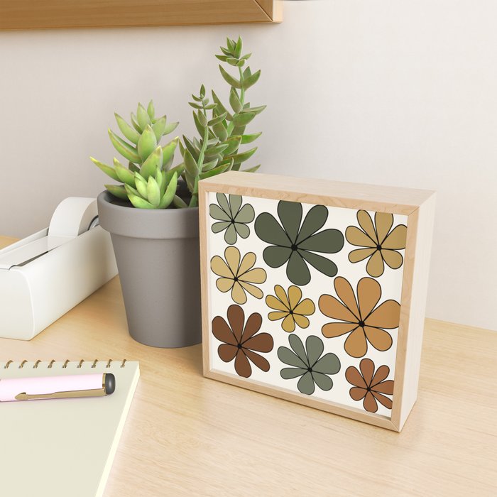 Retro Daisy Pattern Multicolor IX Mini Art Print Gallery Image 2