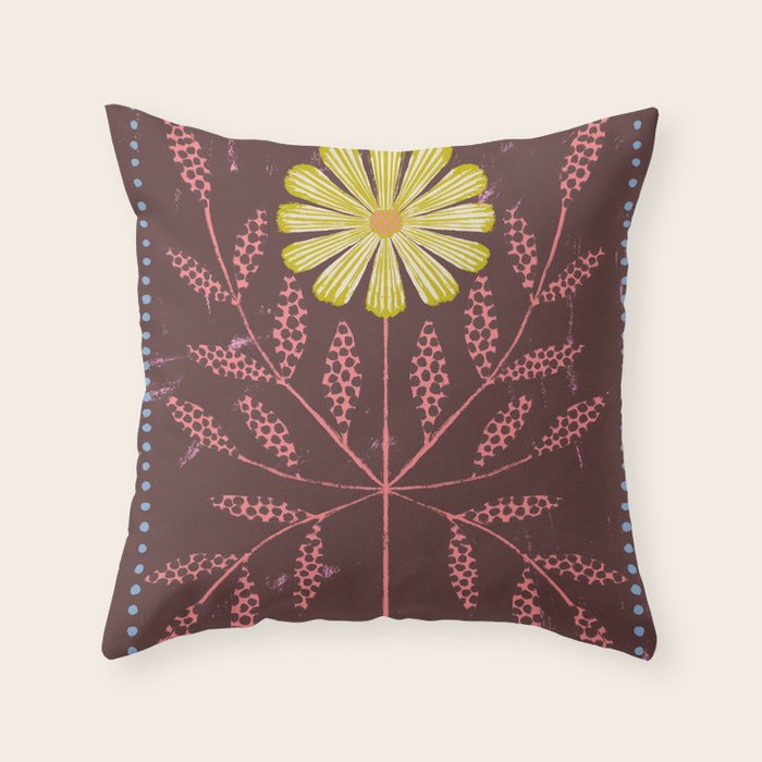 Daisy Tile Throw Pillow Gallery Image 6