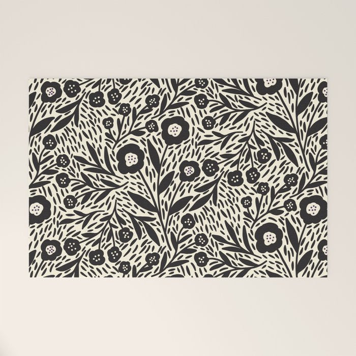 Botanical garden - Black and White Welcome Mat Gallery Image 1