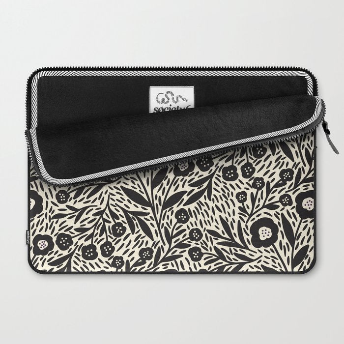 Botanical garden - Black and White Laptop Sleeve Gallery Image 2