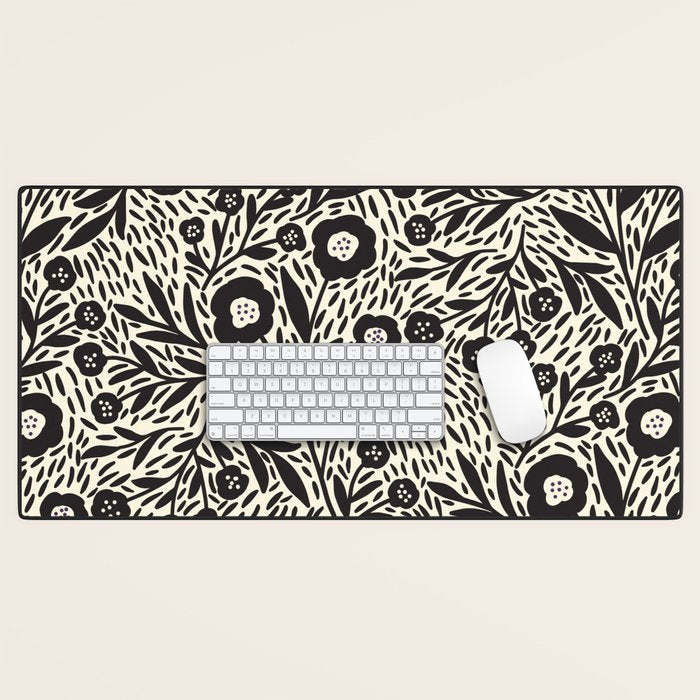 Botanical garden - Black and White Desk Mat Gallery Image 1