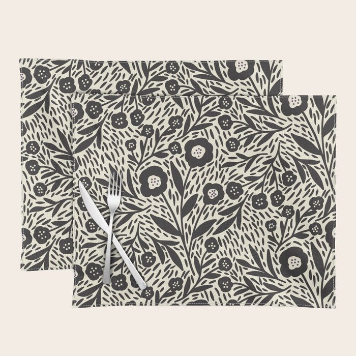 Botanical garden - Black and White Placemat Gallery Image 1