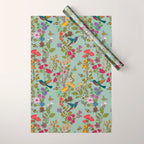 Hummingbirds and Bees {Duck Egg} Wrapping Paper Gallery Image 1