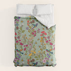 Hummingbirds and Bees {Duck Egg} Duvet Cover Gallery Image 6