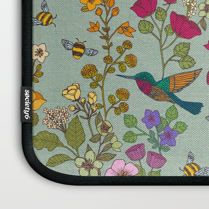 Hummingbirds and Bees {Duck Egg} Laptop Sleeve Gallery Image 3