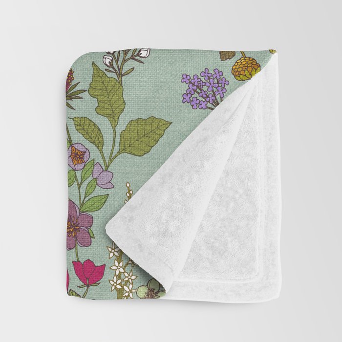 Hummingbirds and Bees {Duck Egg} Throw Blanket Gallery Image 3