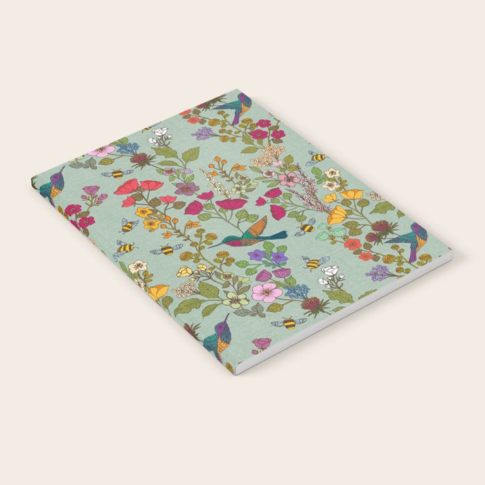 Hummingbirds and Bees {Duck Egg} Notebook Gallery Image 1