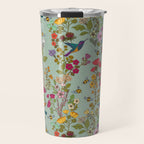 Hummingbirds and Bees {Duck Egg} Travel Mug Gallery Image 1