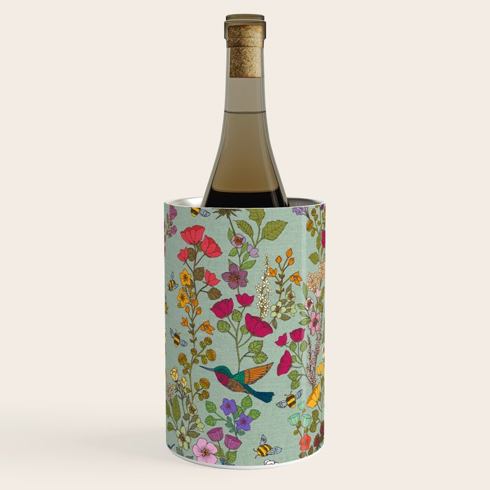 Hummingbirds and Bees {Duck Egg} Wine Chiller Gallery Image 3