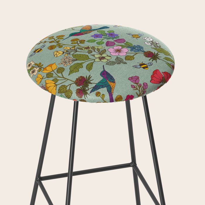 Hummingbirds and Bees {Duck Egg} Stool Gallery Image 2