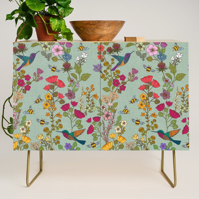 Hummingbirds and Bees {Duck Egg} Credenza Gallery Image 1