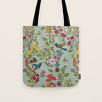 Hummingbirds and Bees {Duck Egg} Tote Bag Gallery Image 1