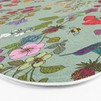 Hummingbirds and Bees {Duck Egg} Bath Mat Gallery Image 3