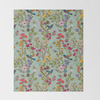 Hummingbirds and Bees {Duck Egg} Throw Blanket Gallery Image 2