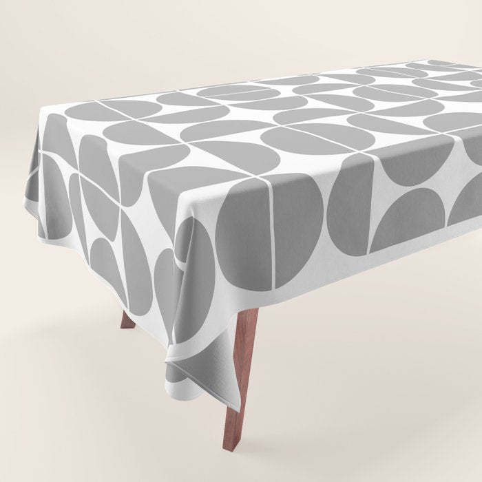 Mid Century Modern Geometric 04 Grey Tablecloth Gallery Image 1