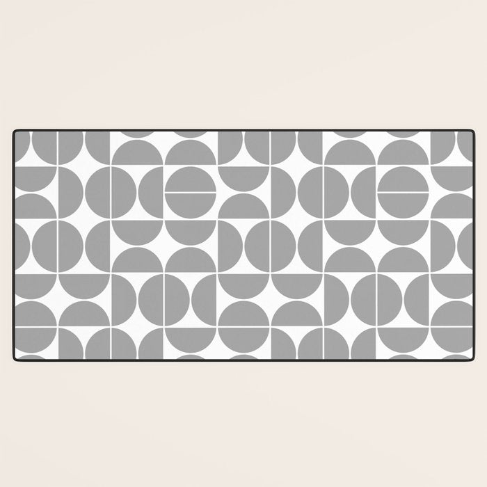 Mid Century Modern Geometric 04 Grey Desk Mat Gallery Image 3