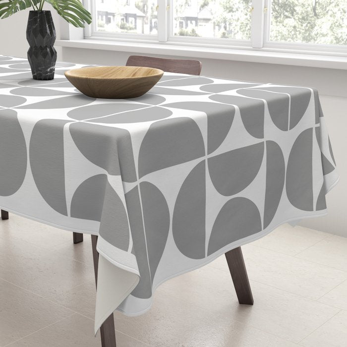 Mid Century Modern Geometric 04 Grey Tablecloth Gallery Image 3