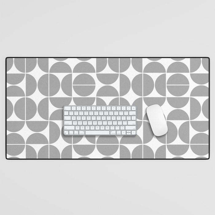 Mid Century Modern Geometric 04 Grey Desk Mat Gallery Image 1