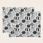 Black and white pumpkin vegetable pattern Placemat Gallery Image 1