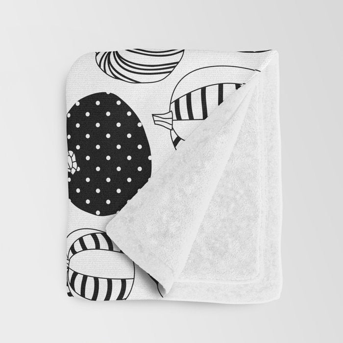 Black and white pumpkin vegetable pattern Throw Blanket Gallery Image 3