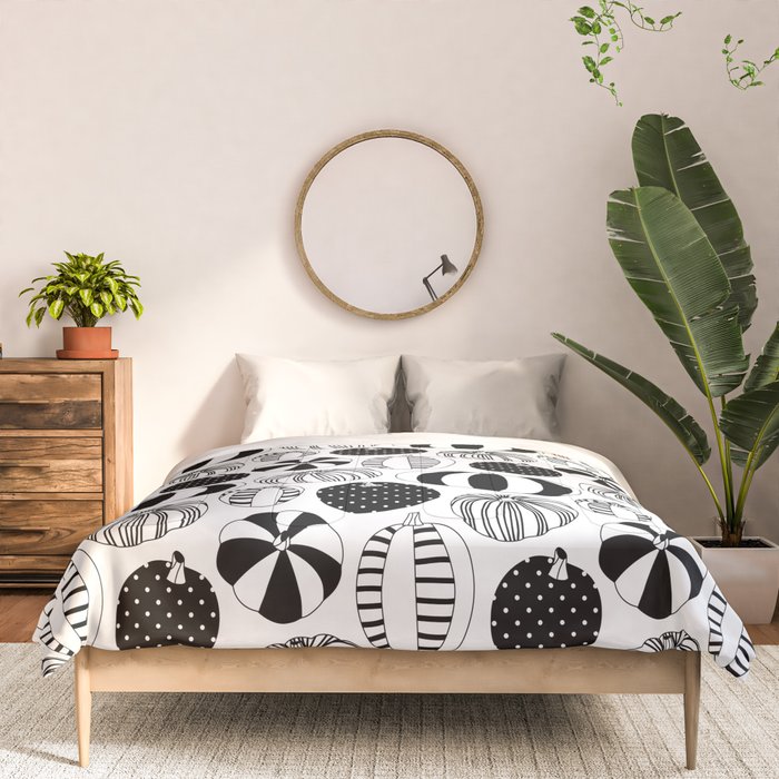 Black and white pumpkin vegetable pattern Comforter Gallery Image 3
