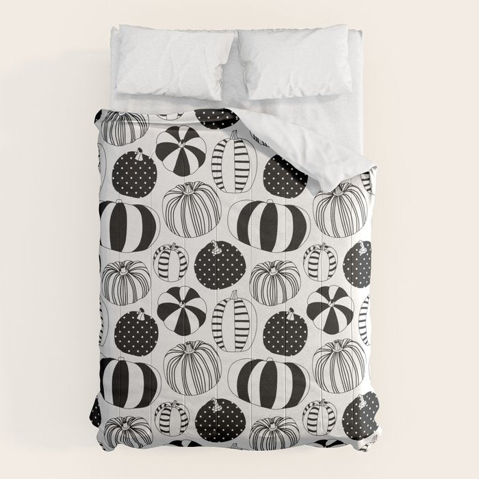 Black and white pumpkin vegetable pattern Comforter Gallery Image 6