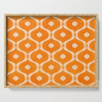 Vibrant Orange Ornament Pattern Serving Tray Gallery Image 1