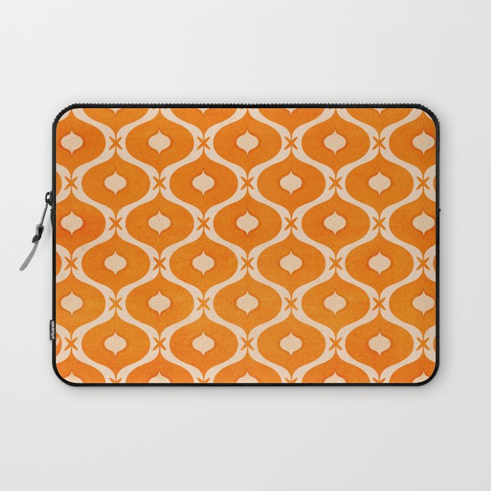 Vibrant Orange Ornament Pattern Laptop Sleeve Gallery Image 1