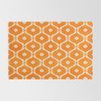 Vibrant Orange Ornament Pattern Rug Gallery Image 2