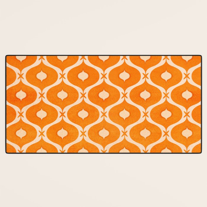 Vibrant Orange Ornament Pattern Desk Mat Gallery Image 3