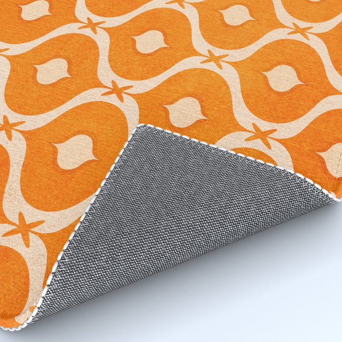 Vibrant Orange Ornament Pattern Rug Gallery Image 4
