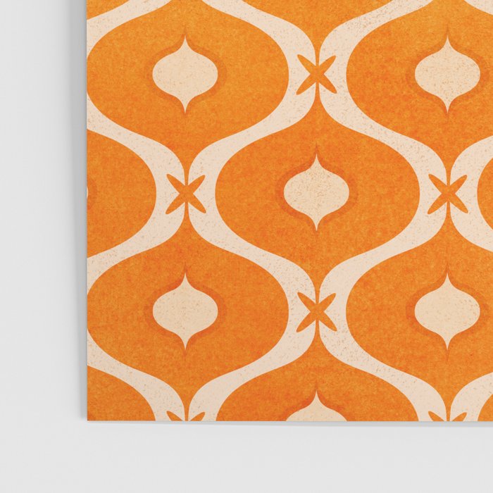 Vibrant Orange Ornament Pattern Poster Gallery Image 3